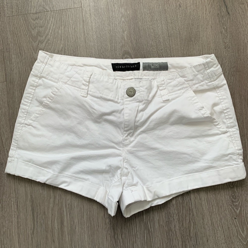 White midi shorts